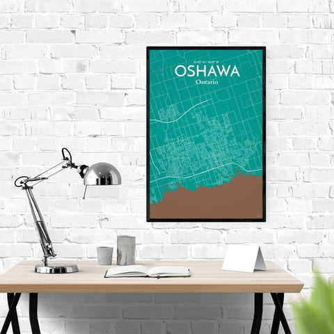 Oshawa City Map Poster – Detailed Art Print of Oshawa, Ontario City Map Art for Home Decor, Office Decor, and Unique Gifts