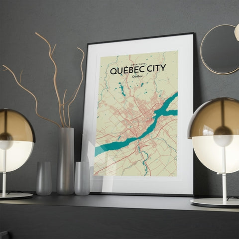 Quebec City Map Poster – Detailed Art Print of Quebec, Quebec City Map Art for Home Decor, Office Decor, and Unique Gifts