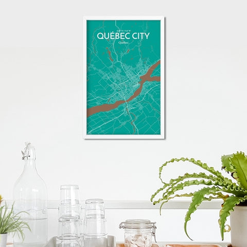 Quebec City Map Poster – Detailed Art Print of Quebec, Quebec City Map Art for Home Decor, Office Decor, and Unique Gifts