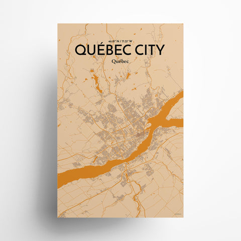 Quebec City Map Poster – Detailed Art Print of Quebec, Quebec City Map Art for Home Decor, Office Decor, and Unique Gifts