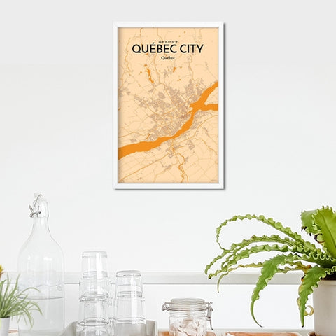 Quebec City Map Poster – Detailed Art Print of Quebec, Quebec City Map Art for Home Decor, Office Decor, and Unique Gifts