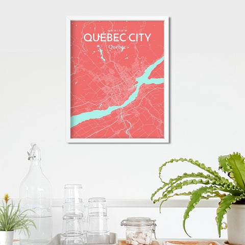 Quebec City Map Poster – Detailed Art Print of Quebec, Quebec City Map Art for Home Decor, Office Decor, and Unique Gifts