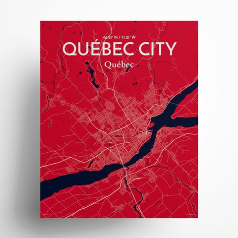 Quebec City Map Poster – Detailed Art Print of Quebec, Quebec City Map Art for Home Decor, Office Decor, and Unique Gifts