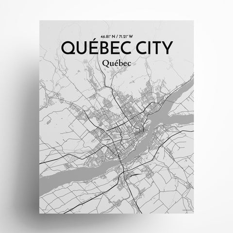 Quebec City Map Poster – Detailed Art Print of Quebec, Quebec City Map Art for Home Decor, Office Decor, and Unique Gifts