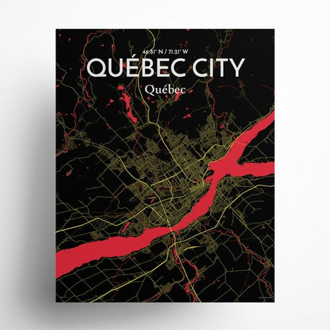 Quebec City Map Poster – Detailed Art Print of Quebec, Quebec City Map Art for Home Decor, Office Decor, and Unique Gifts