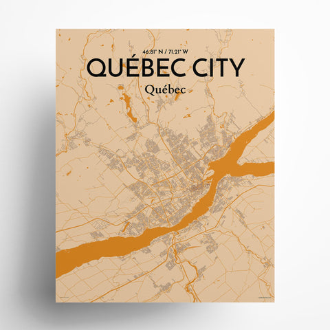 Quebec City Map Poster – Detailed Art Print of Quebec, Quebec City Map Art for Home Decor, Office Decor, and Unique Gifts