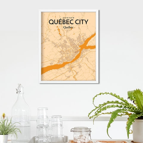 Quebec City Map Poster – Detailed Art Print of Quebec, Quebec City Map Art for Home Decor, Office Decor, and Unique Gifts