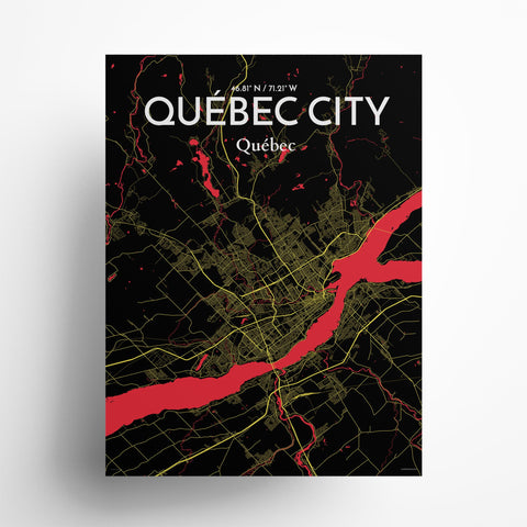 Quebec City Map Poster – Detailed Art Print of Quebec, Quebec City Map Art for Home Decor, Office Decor, and Unique Gifts