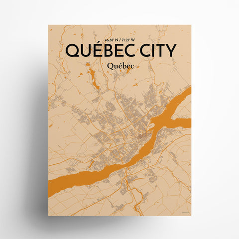 Quebec City Map Poster – Detailed Art Print of Quebec, Quebec City Map Art for Home Decor, Office Decor, and Unique Gifts