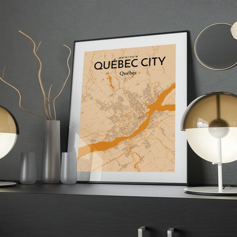 Quebec City Map Poster – Detailed Art Print of Quebec, Quebec City Map Art for Home Decor, Office Decor, and Unique Gifts