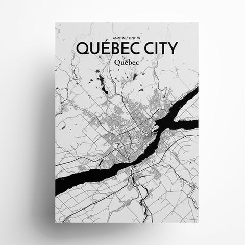 Quebec City Map Poster – Detailed Art Print of Quebec, Quebec City Map Art for Home Decor, Office Decor, and Unique Gifts