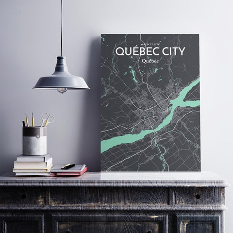 Quebec City Map Poster – Detailed Art Print of Quebec, Quebec City Map Art for Home Decor, Office Decor, and Unique Gifts