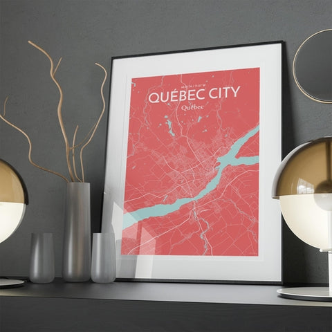 Quebec City Map Poster – Detailed Art Print of Quebec, Quebec City Map Art for Home Decor, Office Decor, and Unique Gifts