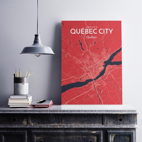 Quebec City Map Poster – Detailed Art Print of Quebec, Quebec City Map Art for Home Decor, Office Decor, and Unique Gifts