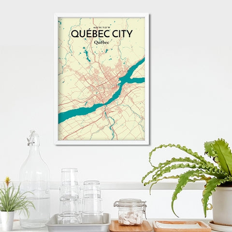 Quebec City Map Poster – Detailed Art Print of Quebec, Quebec City Map Art for Home Decor, Office Decor, and Unique Gifts