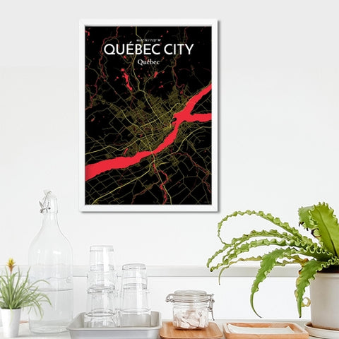 Quebec City Map Poster – Detailed Art Print of Quebec, Quebec City Map Art for Home Decor, Office Decor, and Unique Gifts