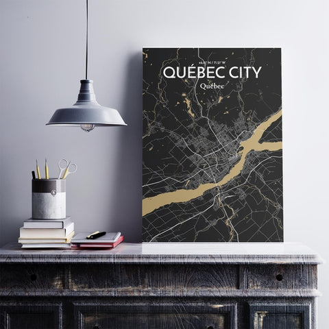 Quebec City Map Poster – Detailed Art Print of Quebec, Quebec City Map Art for Home Decor, Office Decor, and Unique Gifts