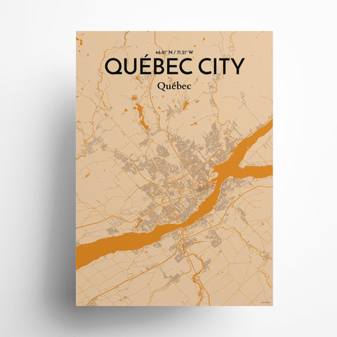 Quebec City Map Poster – Detailed Art Print of Quebec, Quebec City Map Art for Home Decor, Office Decor, and Unique Gifts