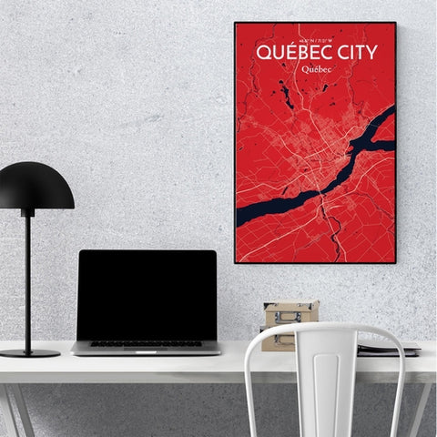 Quebec City Map Poster – Detailed Art Print of Quebec, Quebec City Map Art for Home Decor, Office Decor, and Unique Gifts