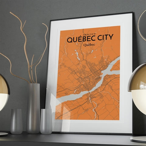 Quebec City Map Poster – Detailed Art Print of Quebec, Quebec City Map Art for Home Decor, Office Decor, and Unique Gifts