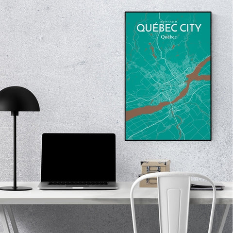 Quebec City Map Poster – Detailed Art Print of Quebec, Quebec City Map Art for Home Decor, Office Decor, and Unique Gifts