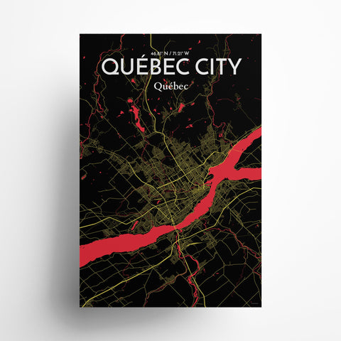 Quebec City Map Poster – Detailed Art Print of Quebec, Quebec City Map Art for Home Decor, Office Decor, and Unique Gifts