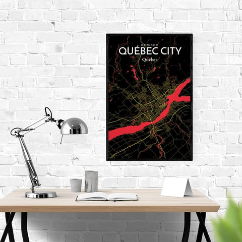 Quebec City Map Poster – Detailed Art Print of Quebec, Quebec City Map Art for Home Decor, Office Decor, and Unique Gifts