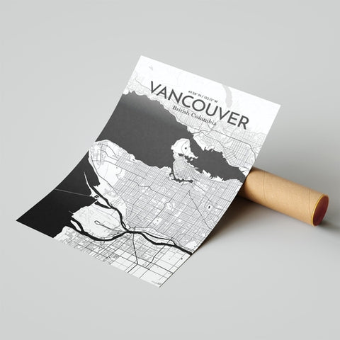 Vancouver City Map Poster – Detailed Art Print of Vancouver, British Columbia for Home Decor, Office Decor, Travel Art, and Unique Gifts