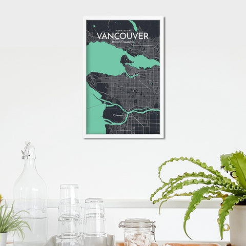 Vancouver City Map Poster – Detailed Art Print of Vancouver, British Columbia for Home Decor, Office Decor, Travel Art, and Unique Gifts