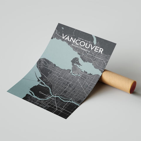 Vancouver City Map Poster – Detailed Art Print of Vancouver, British Columbia for Home Decor, Office Decor, Travel Art, and Unique Gifts