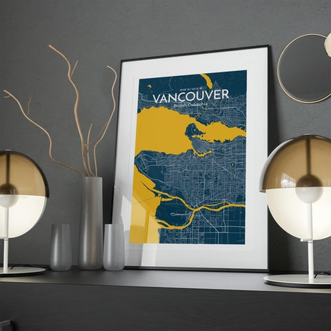 Vancouver City Map Poster – Detailed Art Print of Vancouver, British Columbia for Home Decor, Office Decor, Travel Art, and Unique Gifts