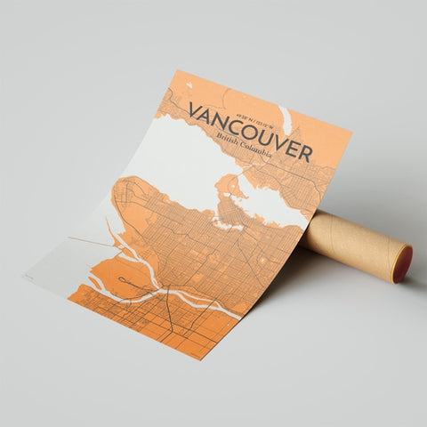 Vancouver City Map Poster – Detailed Art Print of Vancouver, British Columbia for Home Decor, Office Decor, Travel Art, and Unique Gifts