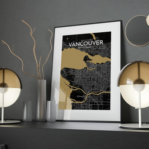 Vancouver City Map Poster – Detailed Art Print of Vancouver, British Columbia for Home Decor, Office Decor, Travel Art, and Unique Gifts