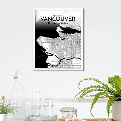 Vancouver City Map Poster – Detailed Art Print of Vancouver, British Columbia for Home Decor, Office Decor, Travel Art, and Unique Gifts