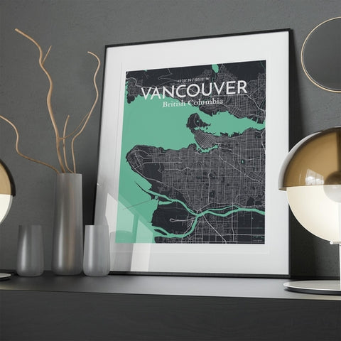 Vancouver City Map Poster – Detailed Art Print of Vancouver, British Columbia for Home Decor, Office Decor, Travel Art, and Unique Gifts