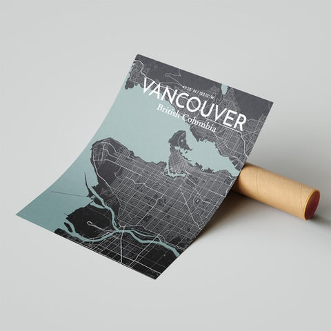 Vancouver City Map Poster – Detailed Art Print of Vancouver, British Columbia for Home Decor, Office Decor, Travel Art, and Unique Gifts