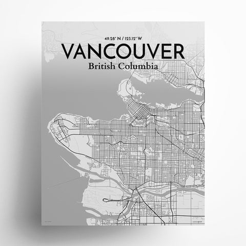 Vancouver City Map Poster – Detailed Art Print of Vancouver, British Columbia for Home Decor, Office Decor, Travel Art, and Unique Gifts