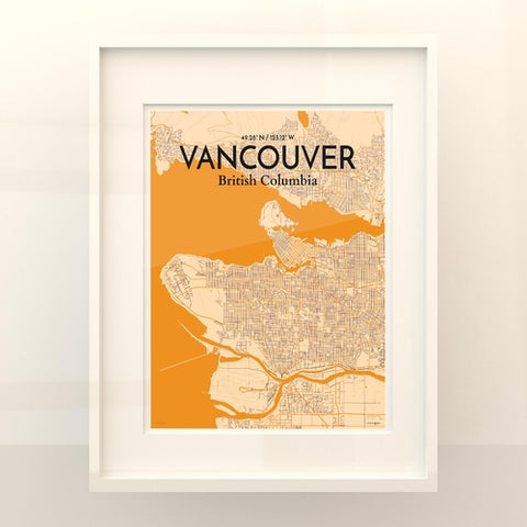 Vancouver City Map Poster – Detailed Art Print of Vancouver, British Columbia for Home Decor, Office Decor, Travel Art, and Unique Gifts