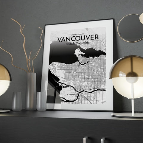 Vancouver City Map Poster – Detailed Art Print of Vancouver, British Columbia for Home Decor, Office Decor, Travel Art, and Unique Gifts