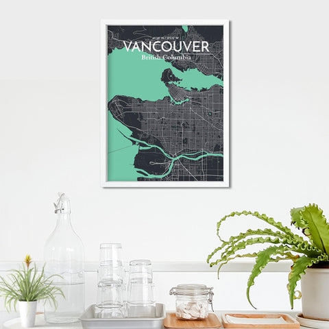 Vancouver City Map Poster – Detailed Art Print of Vancouver, British Columbia for Home Decor, Office Decor, Travel Art, and Unique Gifts