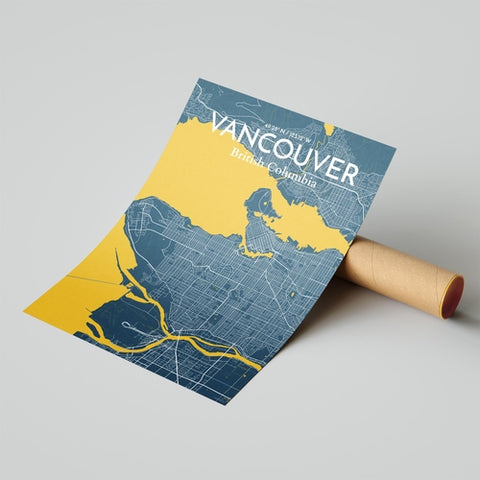 Vancouver City Map Poster – Detailed Art Print of Vancouver, British Columbia for Home Decor, Office Decor, Travel Art, and Unique Gifts