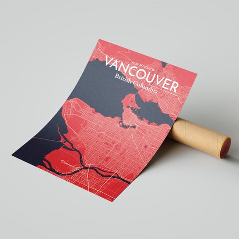 Vancouver City Map Poster – Detailed Art Print of Vancouver, British Columbia for Home Decor, Office Decor, Travel Art, and Unique Gifts