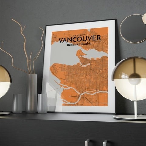 Vancouver City Map Poster – Detailed Art Print of Vancouver, British Columbia for Home Decor, Office Decor, Travel Art, and Unique Gifts