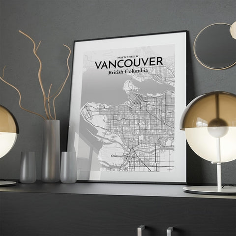 Vancouver City Map Poster – Detailed Art Print of Vancouver, British Columbia for Home Decor, Office Decor, Travel Art, and Unique Gifts