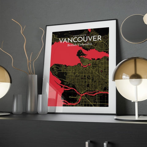 Vancouver City Map Poster – Detailed Art Print of Vancouver, British Columbia for Home Decor, Office Decor, Travel Art, and Unique Gifts