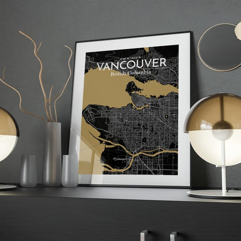 Vancouver City Map Poster – Detailed Art Print of Vancouver, British Columbia for Home Decor, Office Decor, Travel Art, and Unique Gifts