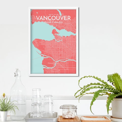 Vancouver City Map Poster – Detailed Art Print of Vancouver, British Columbia for Home Decor, Office Decor, Travel Art, and Unique Gifts