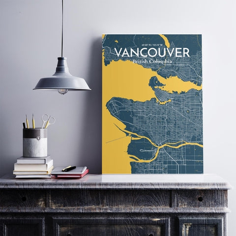 Vancouver City Map Poster – Detailed Art Print of Vancouver, British Columbia for Home Decor, Office Decor, Travel Art, and Unique Gifts