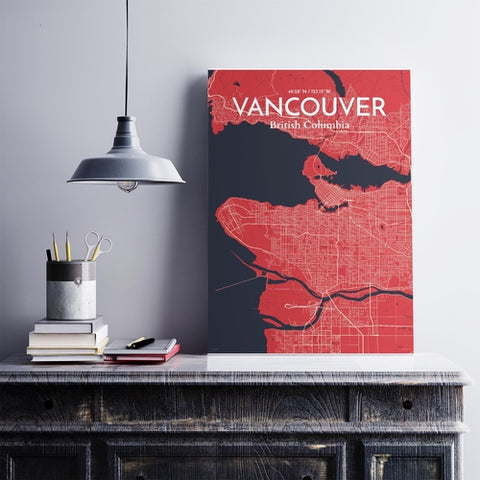 Vancouver City Map Poster – Detailed Art Print of Vancouver, British Columbia for Home Decor, Office Decor, Travel Art, and Unique Gifts