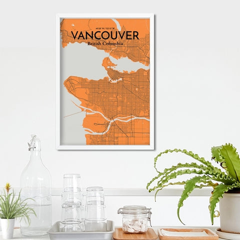 Vancouver City Map Poster – Detailed Art Print of Vancouver, British Columbia for Home Decor, Office Decor, Travel Art, and Unique Gifts